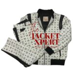 Custom Made - Men's White Real Lambskin Leather MCM Tracksuit