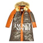 Men's Brown Cowhide Louis Vuitton Trench Leather Tailored Outdoor Long Coat