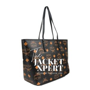Black MCM monogram leather tote bag by The Jacket Xpert.