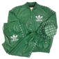 green leather adidas tracksuit
