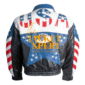 American Flag USA Bald Eagle Embroidered Vintage Men’s Leather Jacket