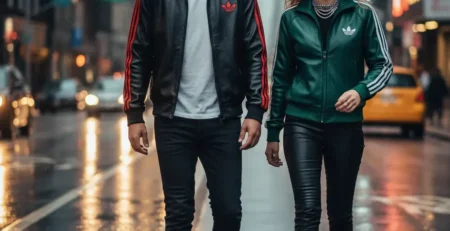leather adidas tracksuit