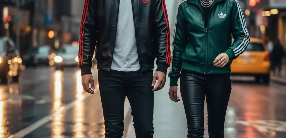 leather adidas tracksuit