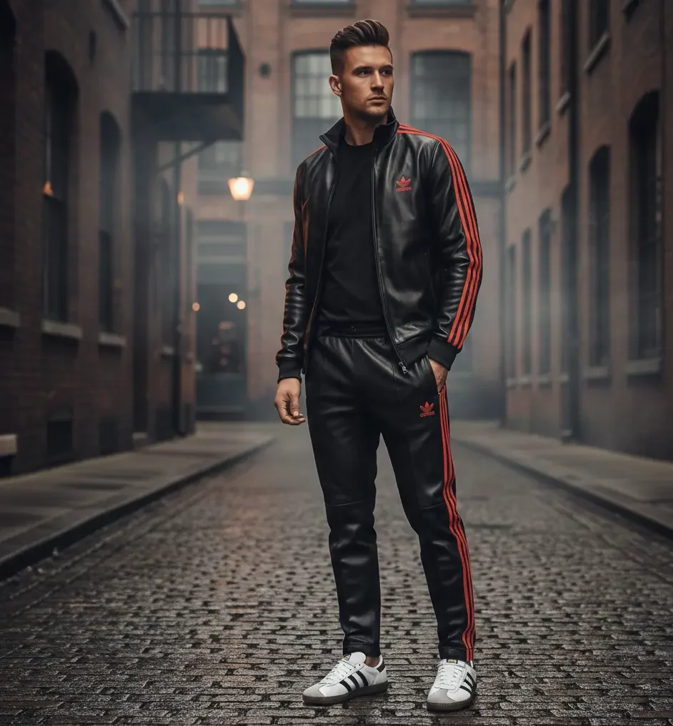 adidas leather tracksuit