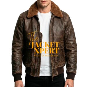 Brown vintage leather jackets in bomber and aviator styles by The Jacket Xpert.