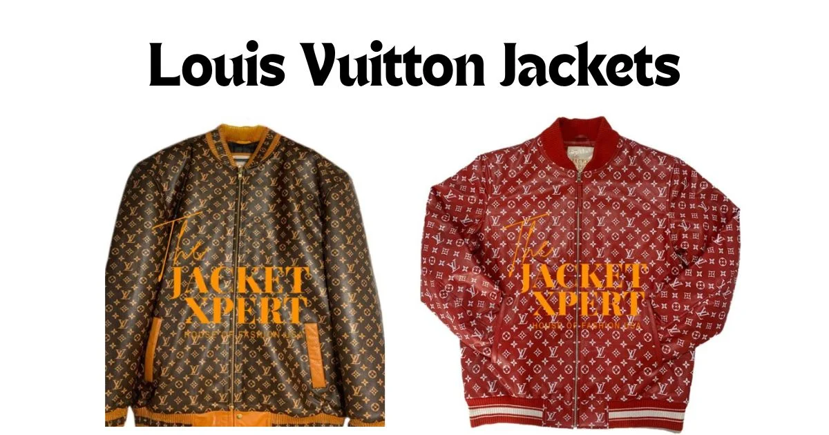 Louis Vuitton monogram jackets in brown and red by The Jacket Xpert.